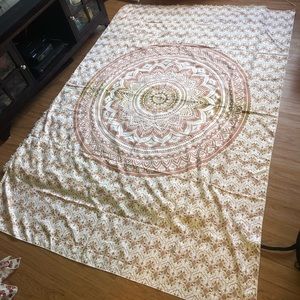 Tan/Gold and Green Mandela Tapestry